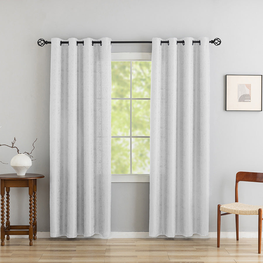 Brita White Pearl Set of 2 Curtains