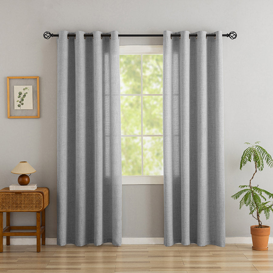 Alis Frost Gray Sheer Linen Curtain