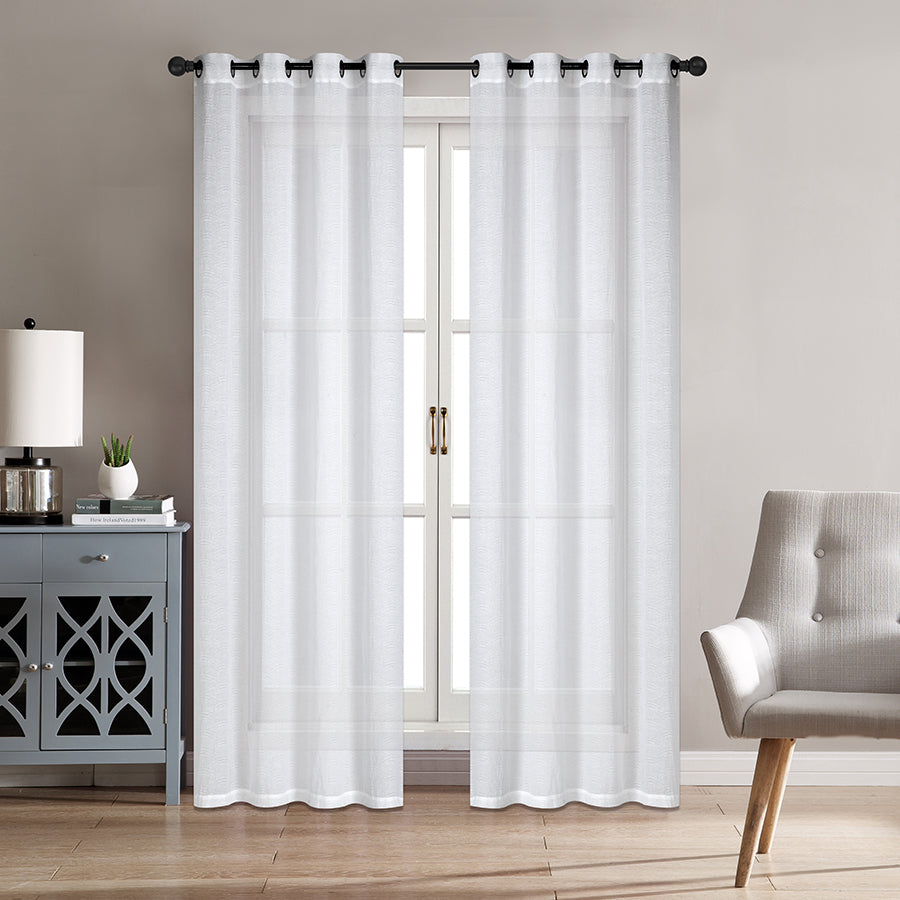 Adelia White Sheer Curtain