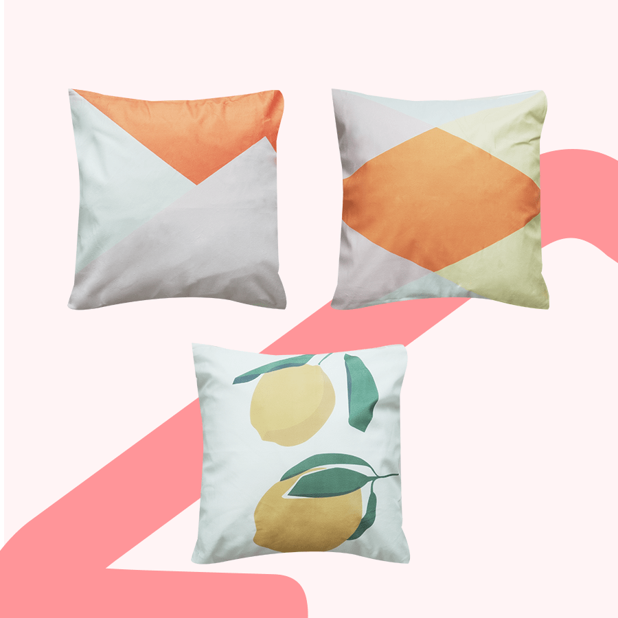 Lumi Lemon Series Set/3 Throw Pillowcase