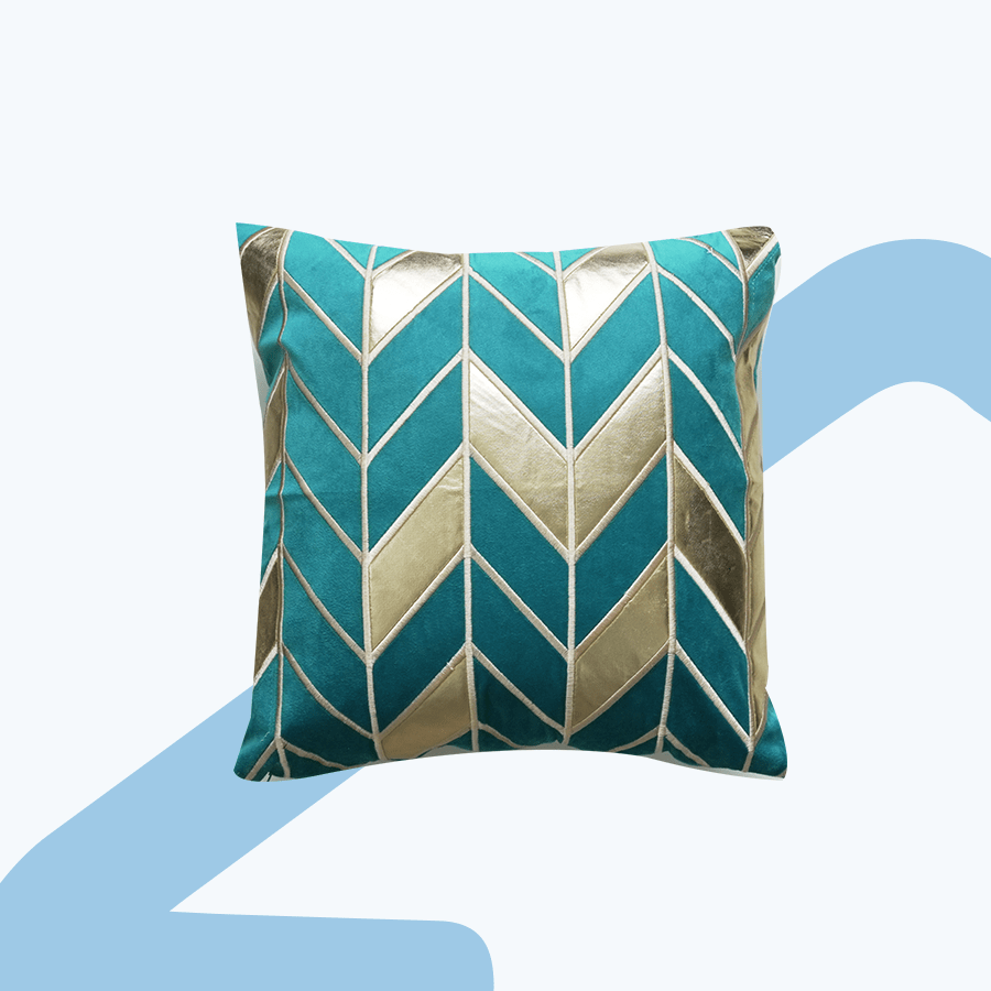 Quincy Teal Chevron Throw Pillowcase