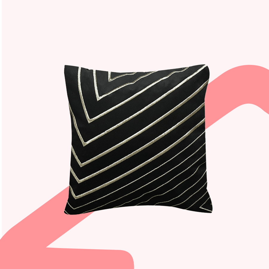 Quincy Black Arrowhead Throw Pillowcase