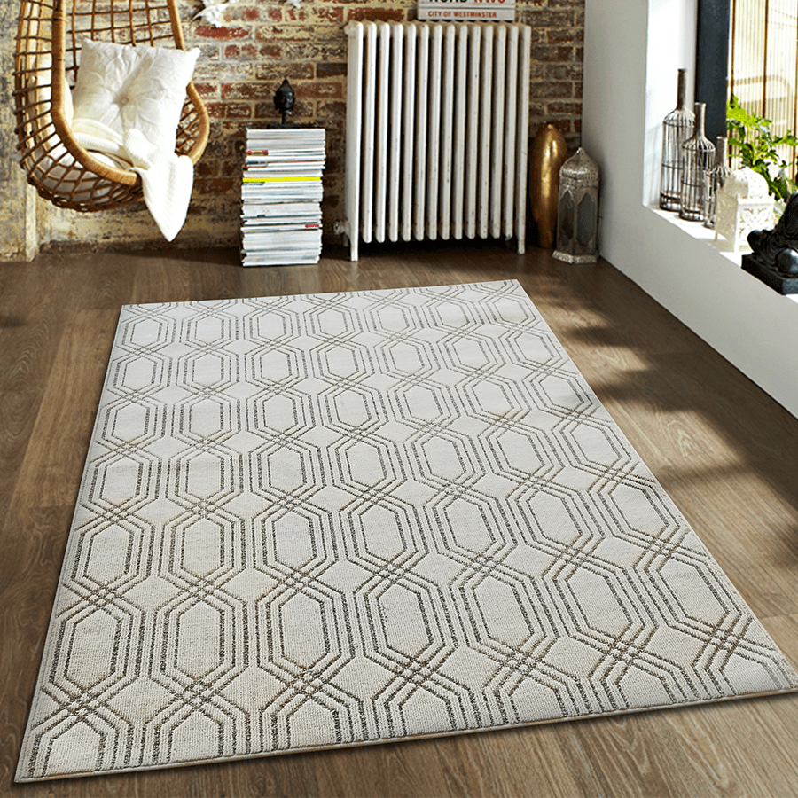 Asya Mid Century Sand Flatweave Rug
