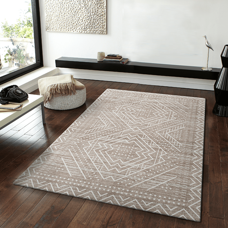 Akar Boho Tan Waterproof Rug