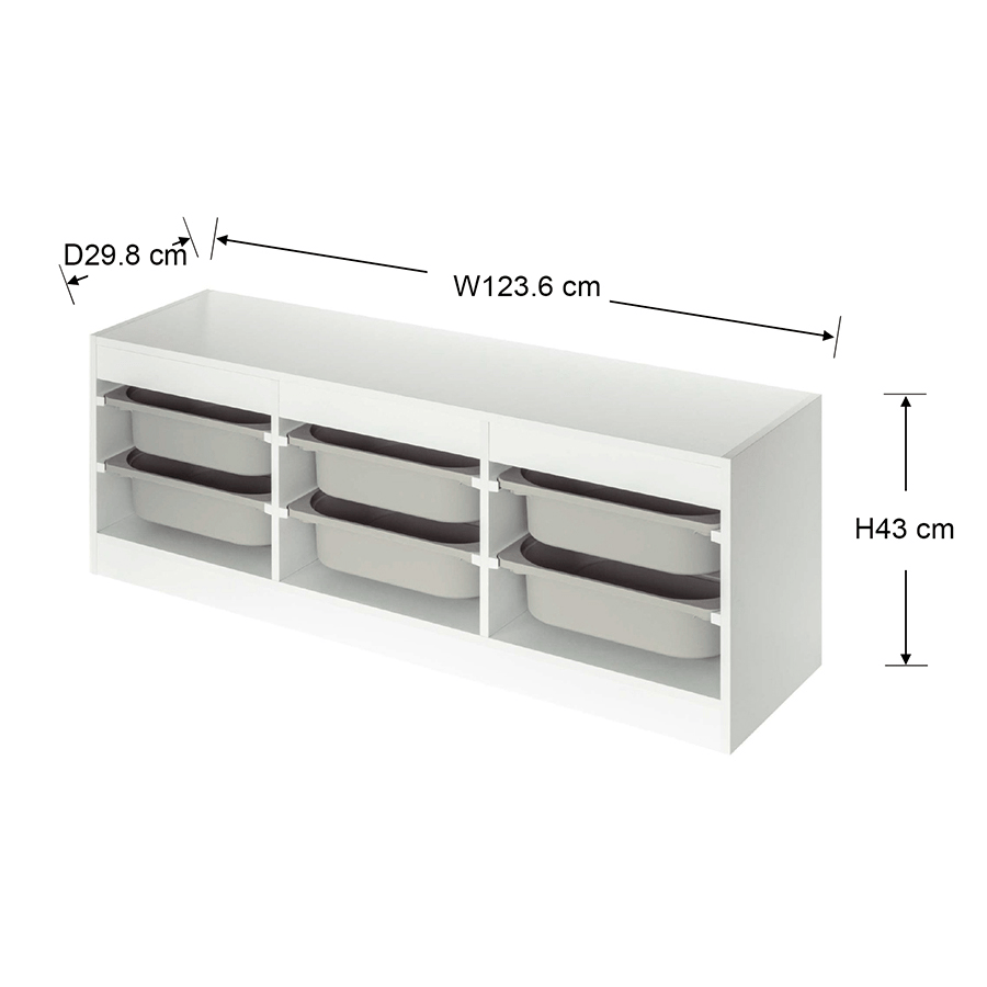 Lilith Wide Kids Storage with 6 Bins