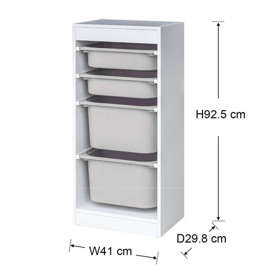 Lilith Tall Kids Storage with 4 Bins