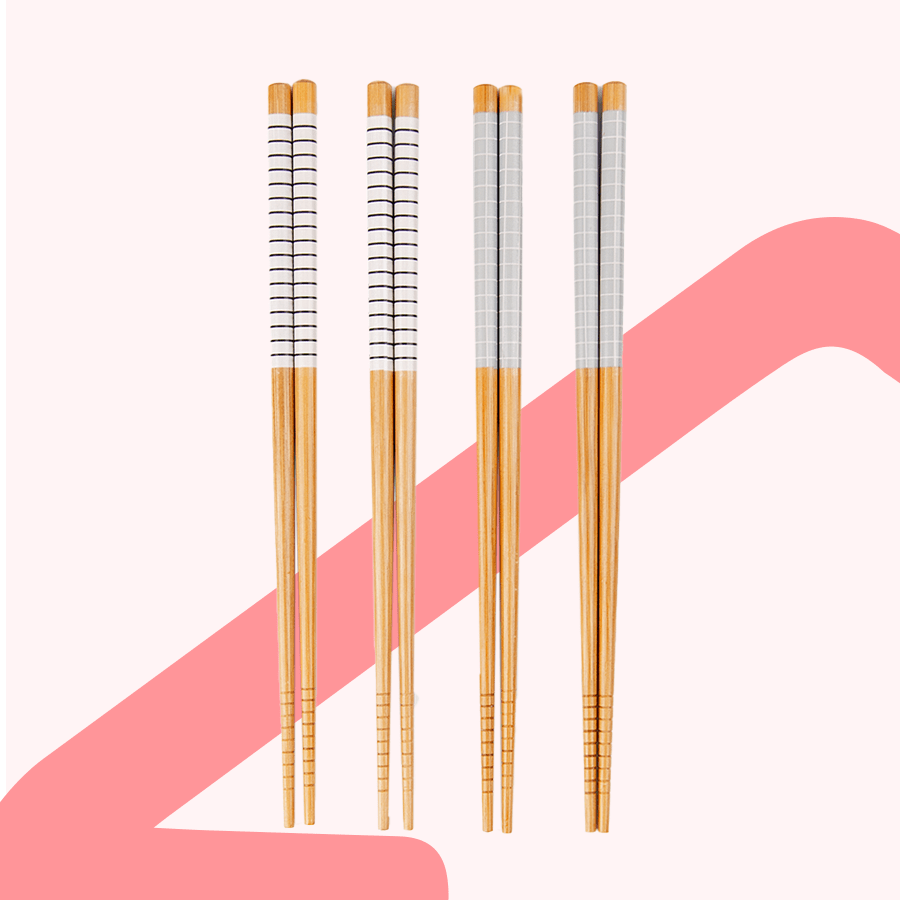 4 Pairs Reusable Bamboo Chopsticks