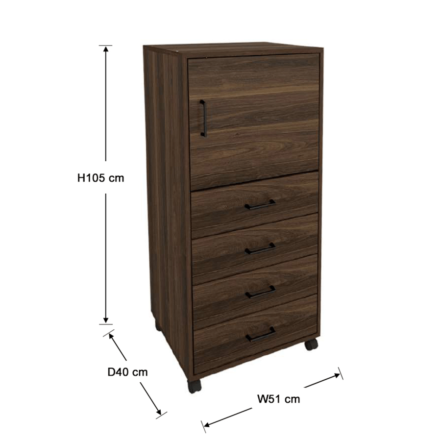 MORE RHYS OPTIONS Rhys Tall 4 Drawer with Door Pedestal Rhys Tall 4 Drawer with Door Pedestal Mandaue Foam