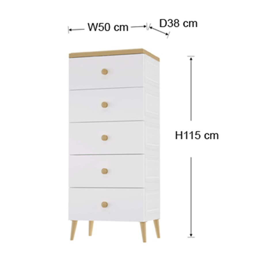 Cristy Plastic 5 Chest Drawer