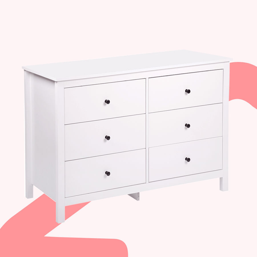 Amber 120 cm 6 Chest of Drawers