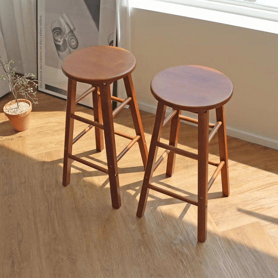 Yoona Round Wooden Bar Stool