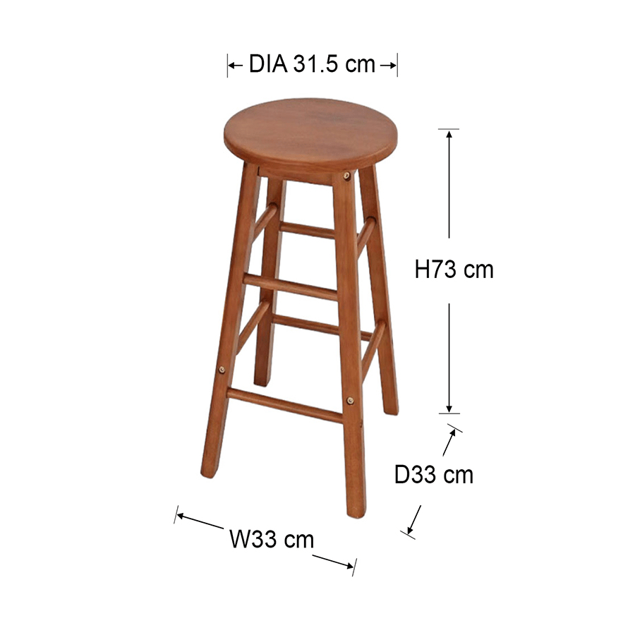 Yoona Round Wooden Bar Stool