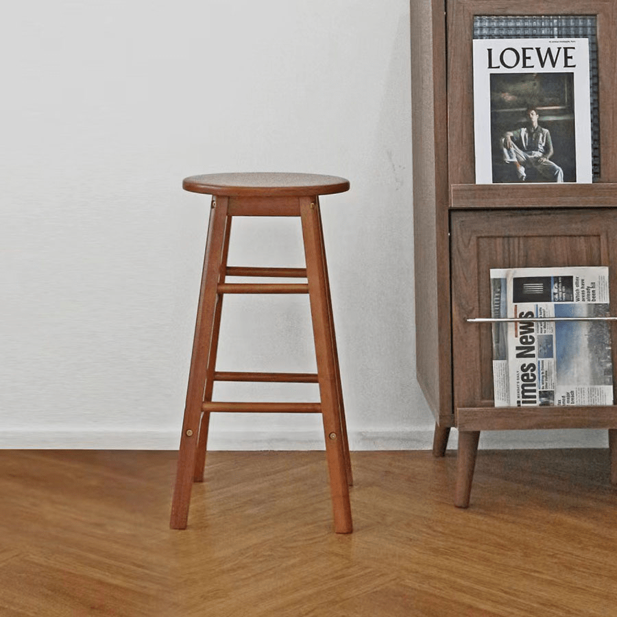 Yoona Round Wooden Bar Stool