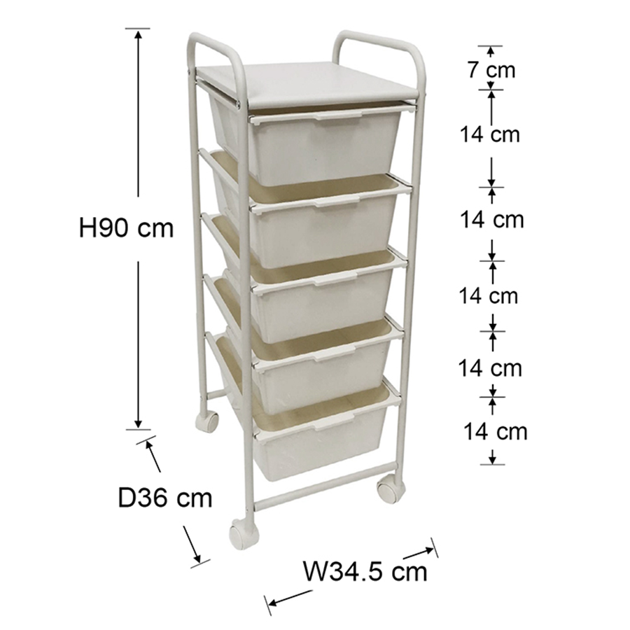 Tyrell Single with 5 Drawer Trolley