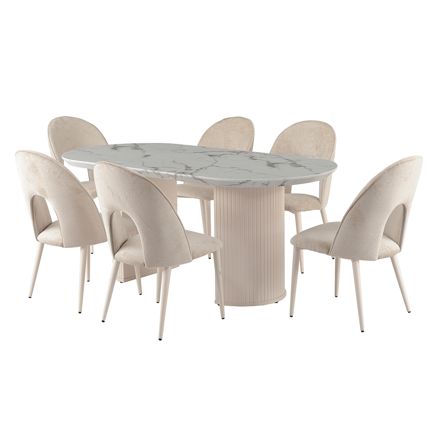Kinsley 6 Seater Oval Dining Set