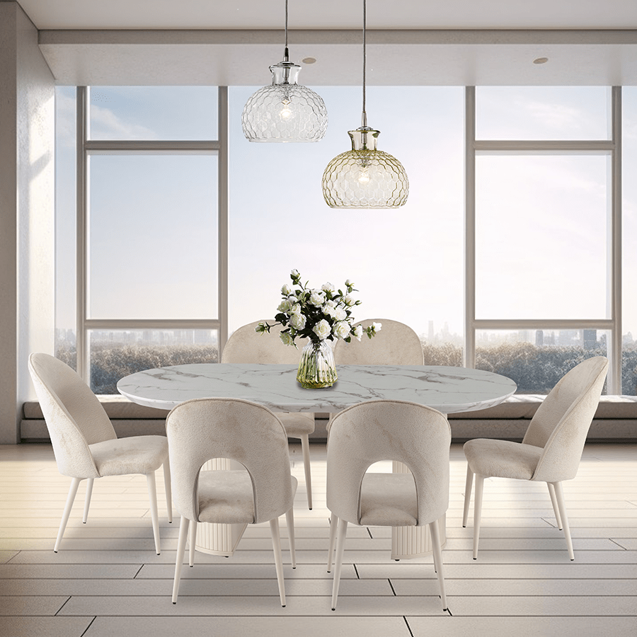 Kinsley 6 Seater Oval Dining Set