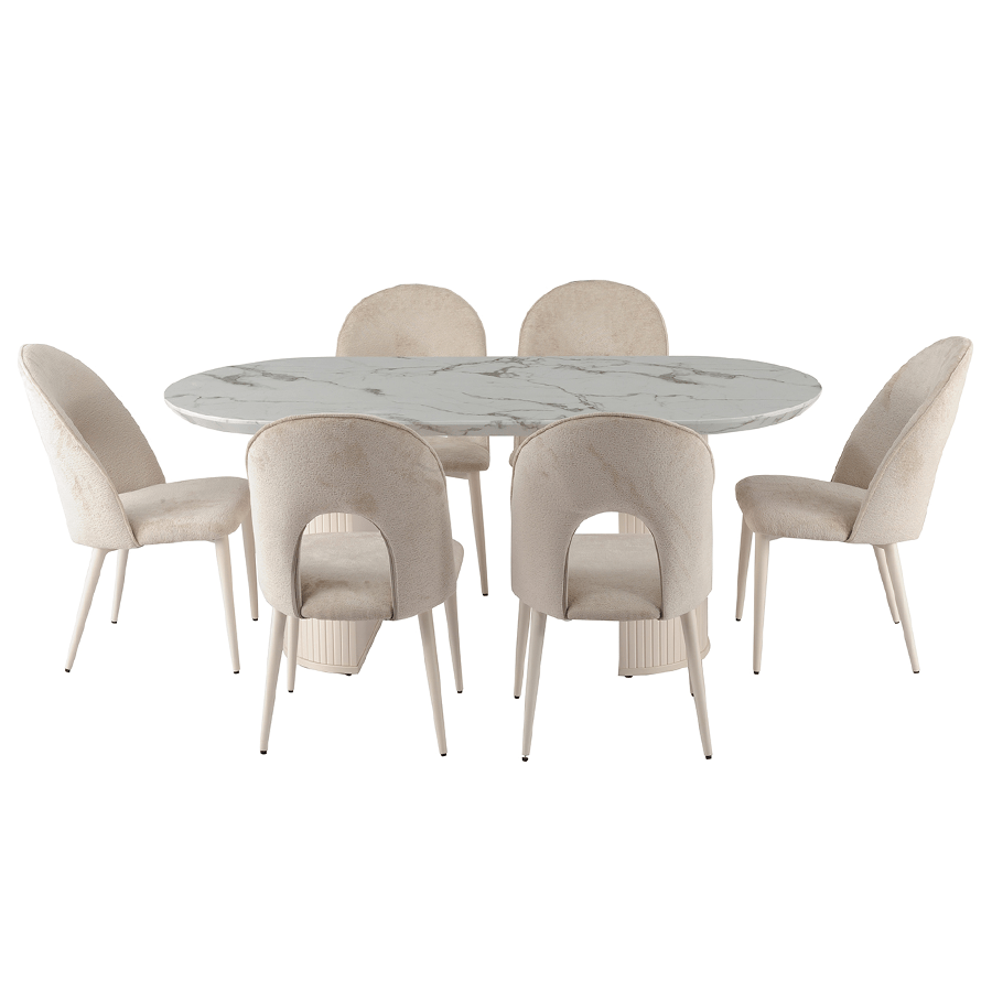 Kinsley 6 Seater Oval Dining Set
