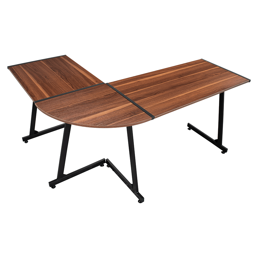 Marlowe L-shape Desk Marlowe L-shape Desk Walnut Mandaue Foam