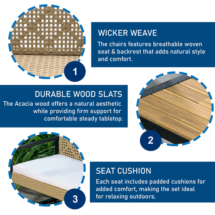 Daisy 211+1 Wicker Sofa Set