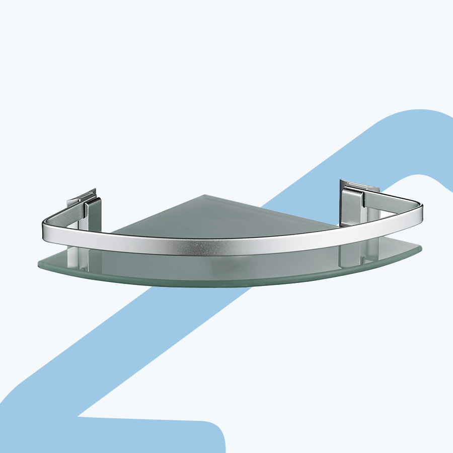 Corner Glass Bathroom Shelf