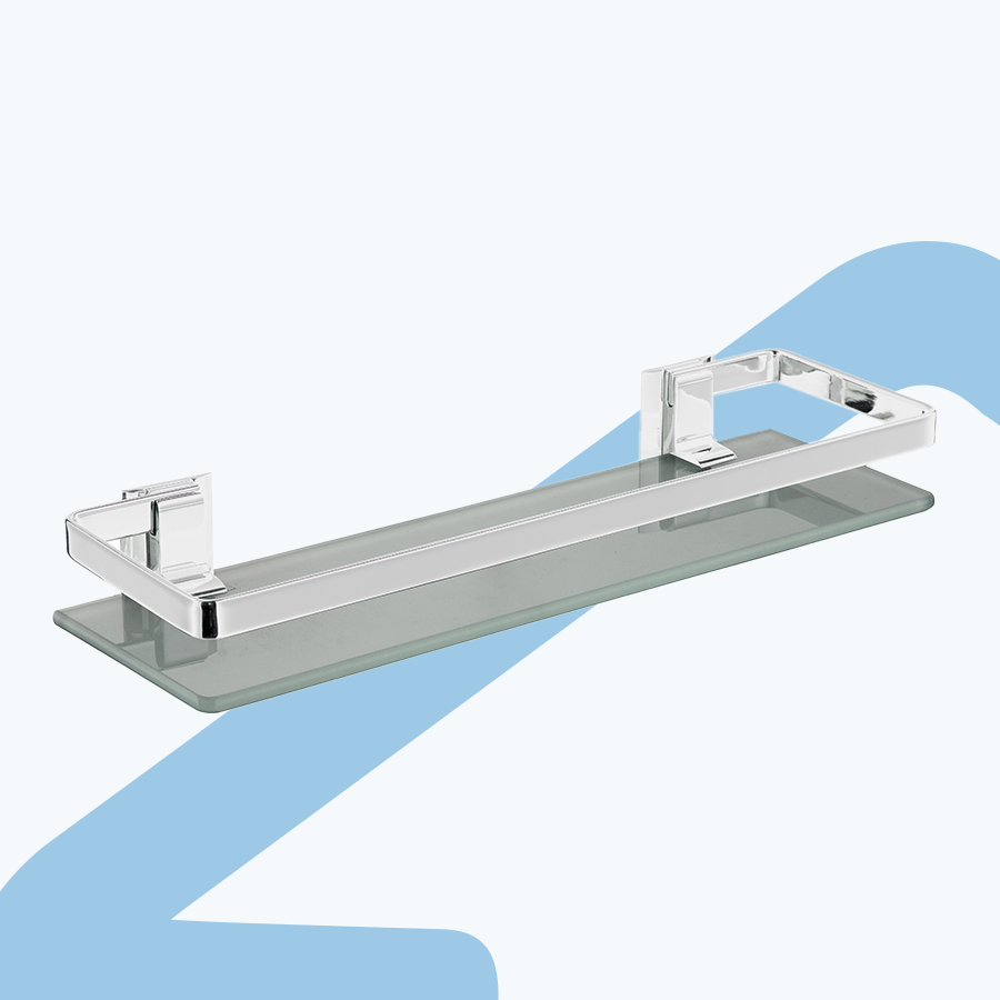 Rectangular Glass Bathroom Shelf