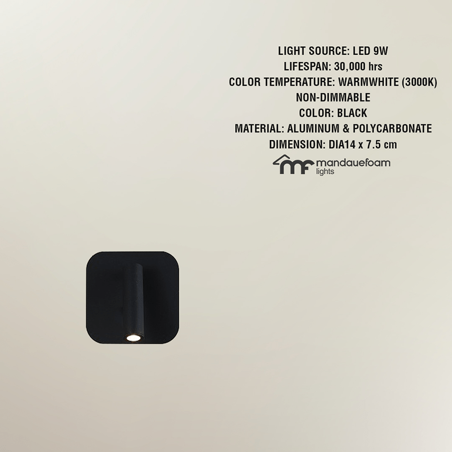 Huje Wall Spotlight Huje Wall Spotlight Black Mandaue Foam