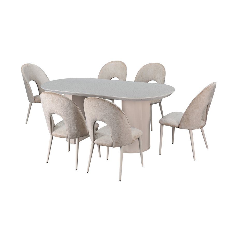 Kinsley 6 Seater Oval Dining Set