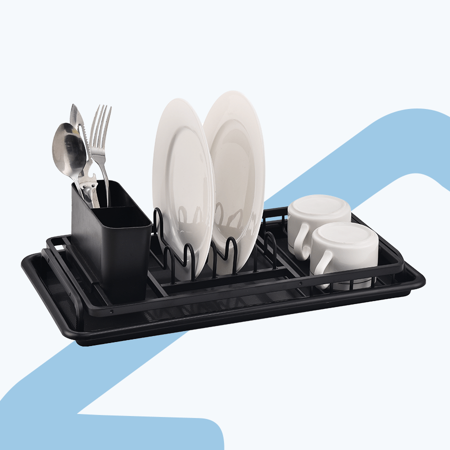 Ellis Slim Dish Rack with Utensil Holder