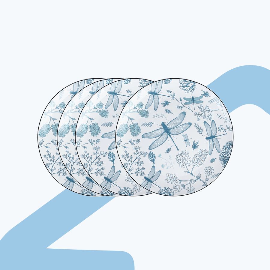 Nyra Opalware Side Plate - 4pc Set