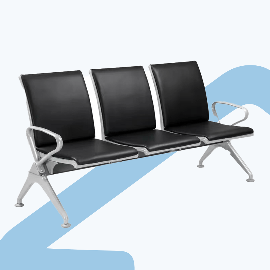 Calix 3 Seater Public Chair with Cushion