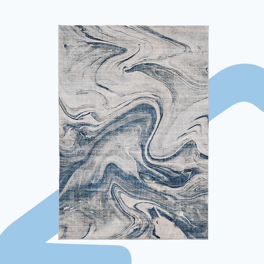 Andrik Blue Waves Printed Rug