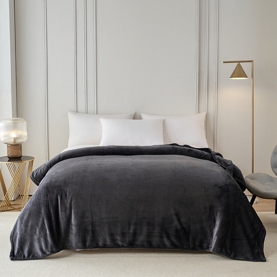 Rion Plain Bedspread - Charcoal