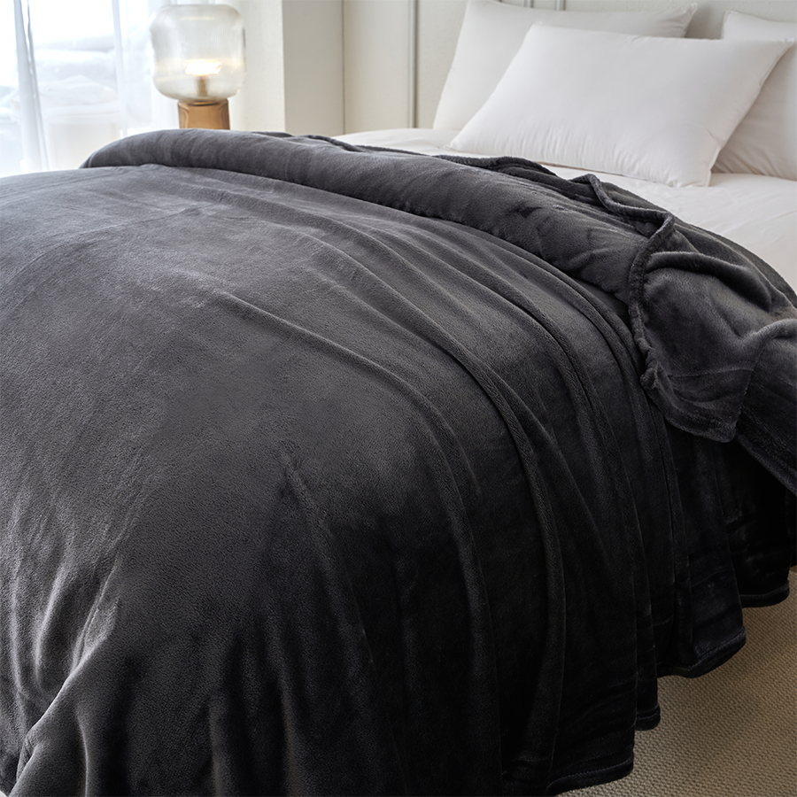 Rion Plain Bedspread - Charcoal