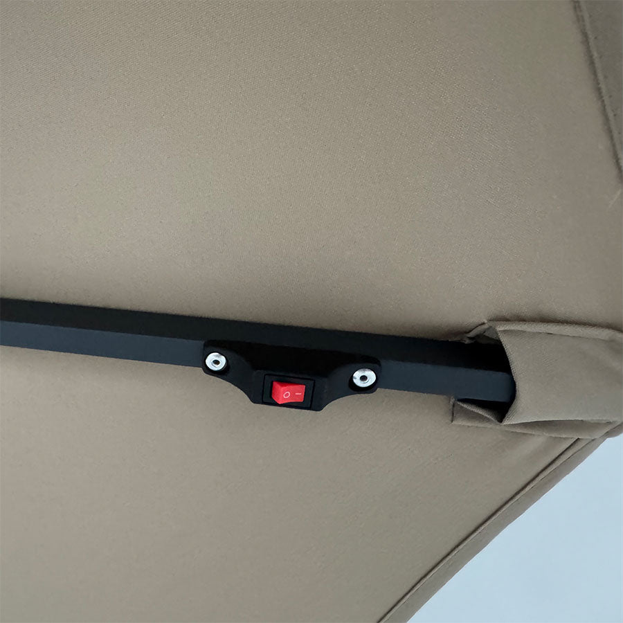 Sunny 3m Hanging Umbrella W/ Light -Taupe