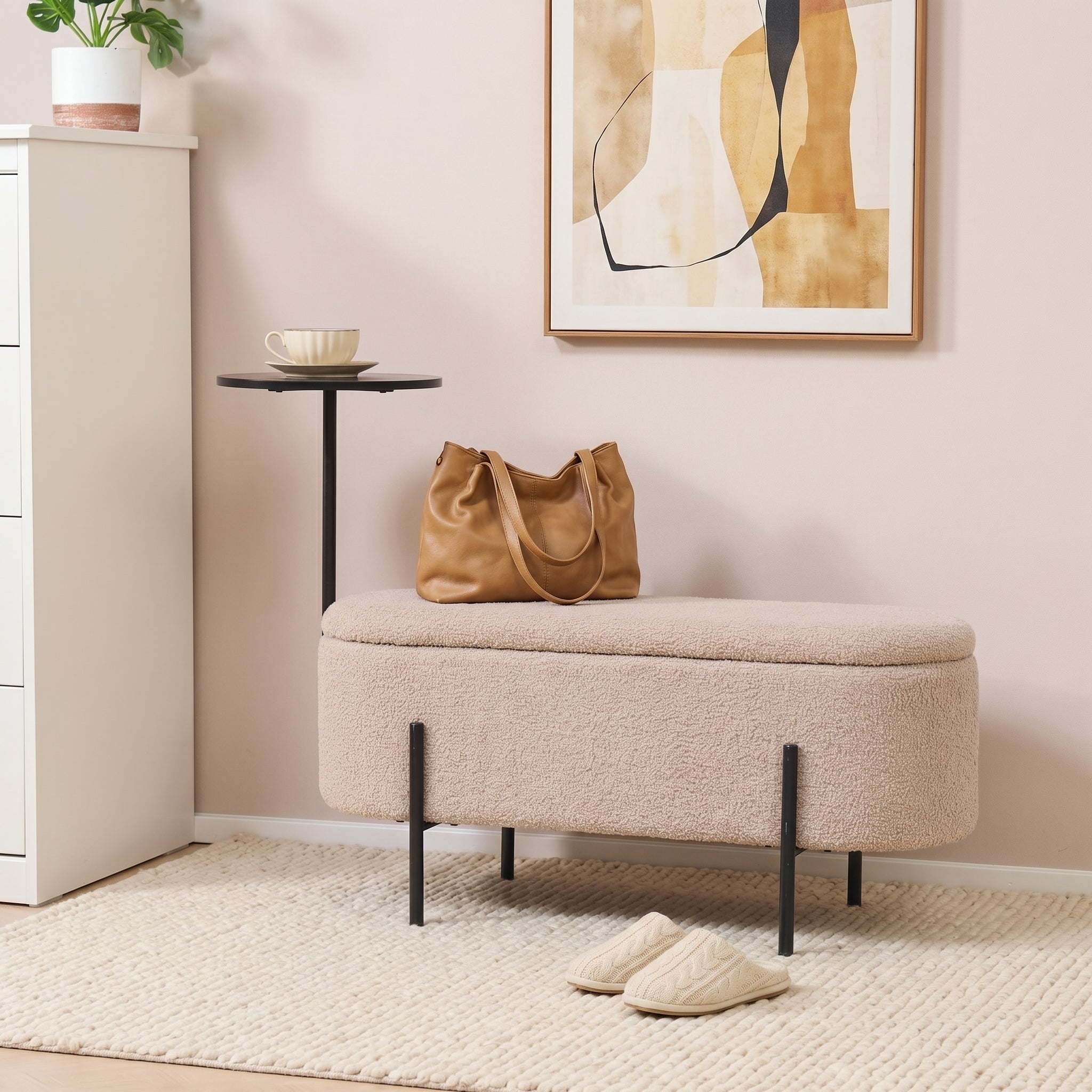 Pria Bench with Table & Storage