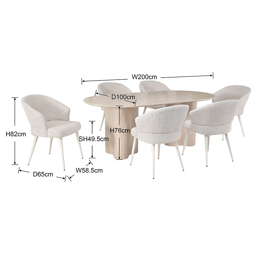 Olivia 6 Seater Dining Set