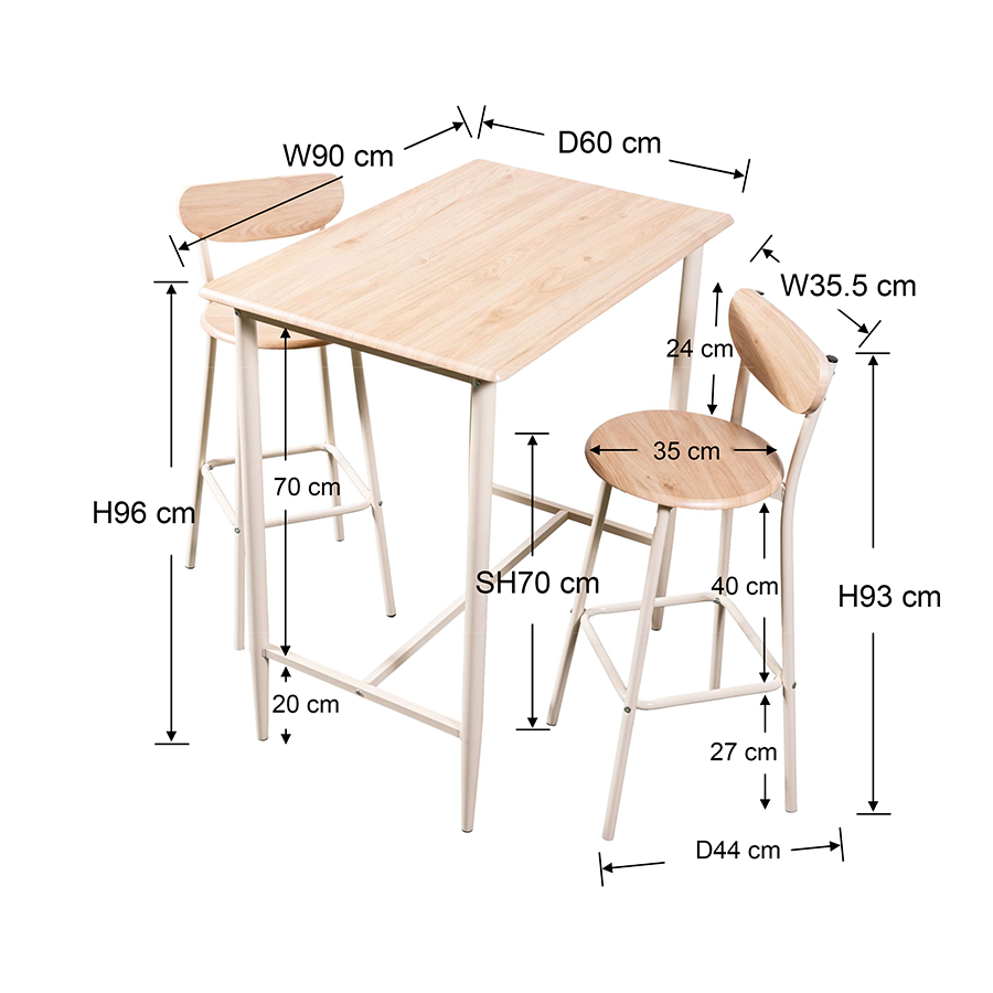 Howard 2 Seater Pub Set