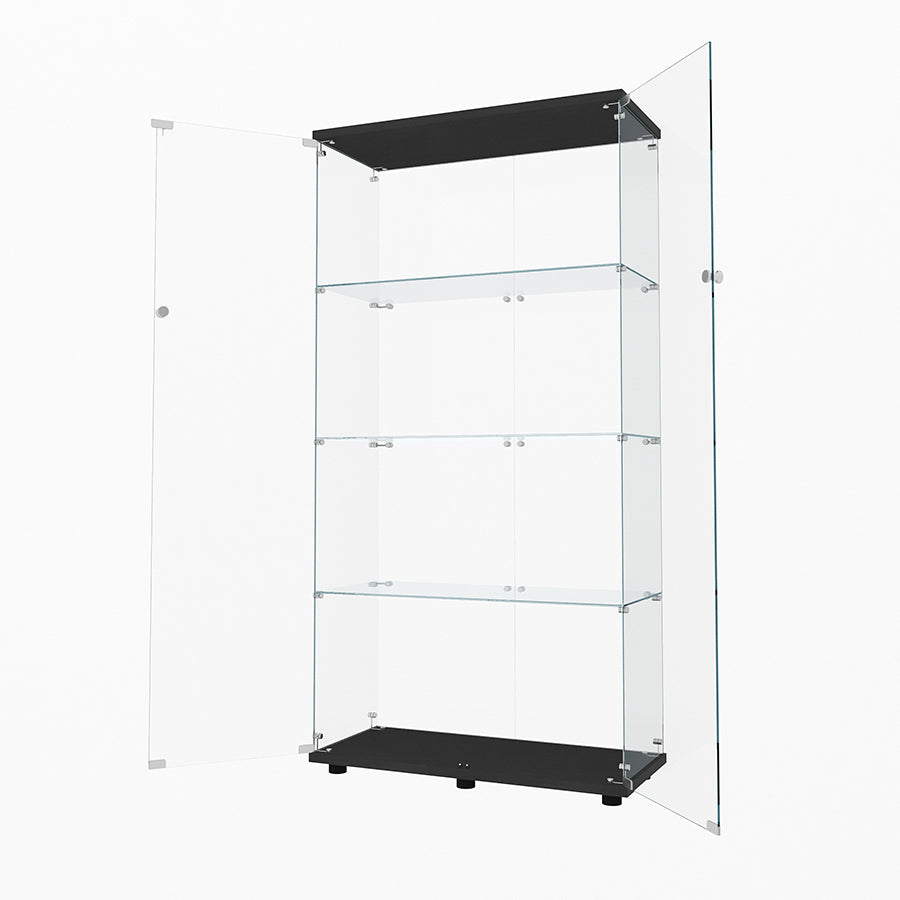 Serris 4 Tier 2 Door Glass Cabinet
