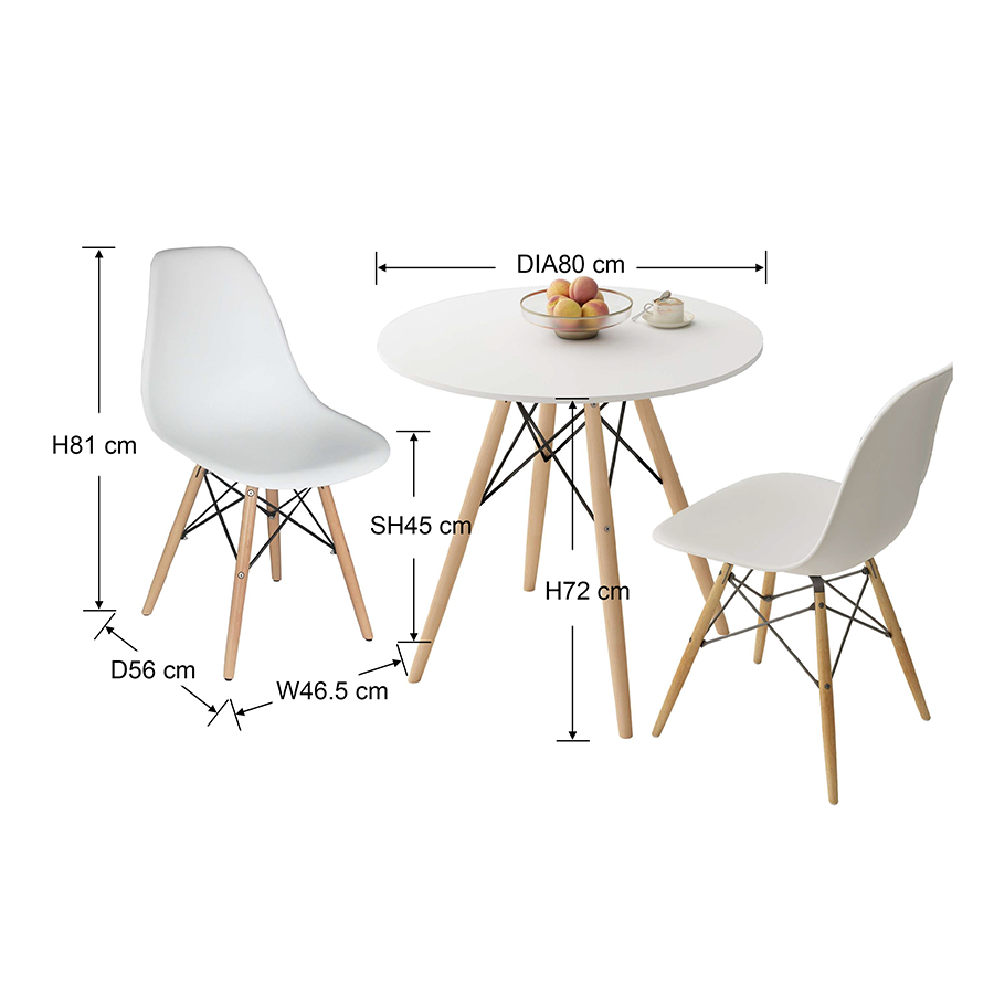 Clarisse 2 Seater Round Dining Set