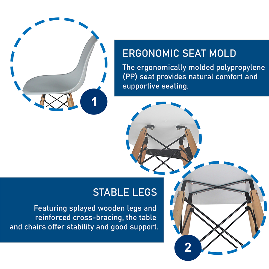 Clarisse 2 Seater Round Dining Set