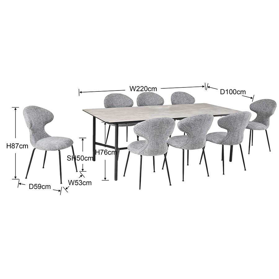 Baltimore 8 Seater Dining Set