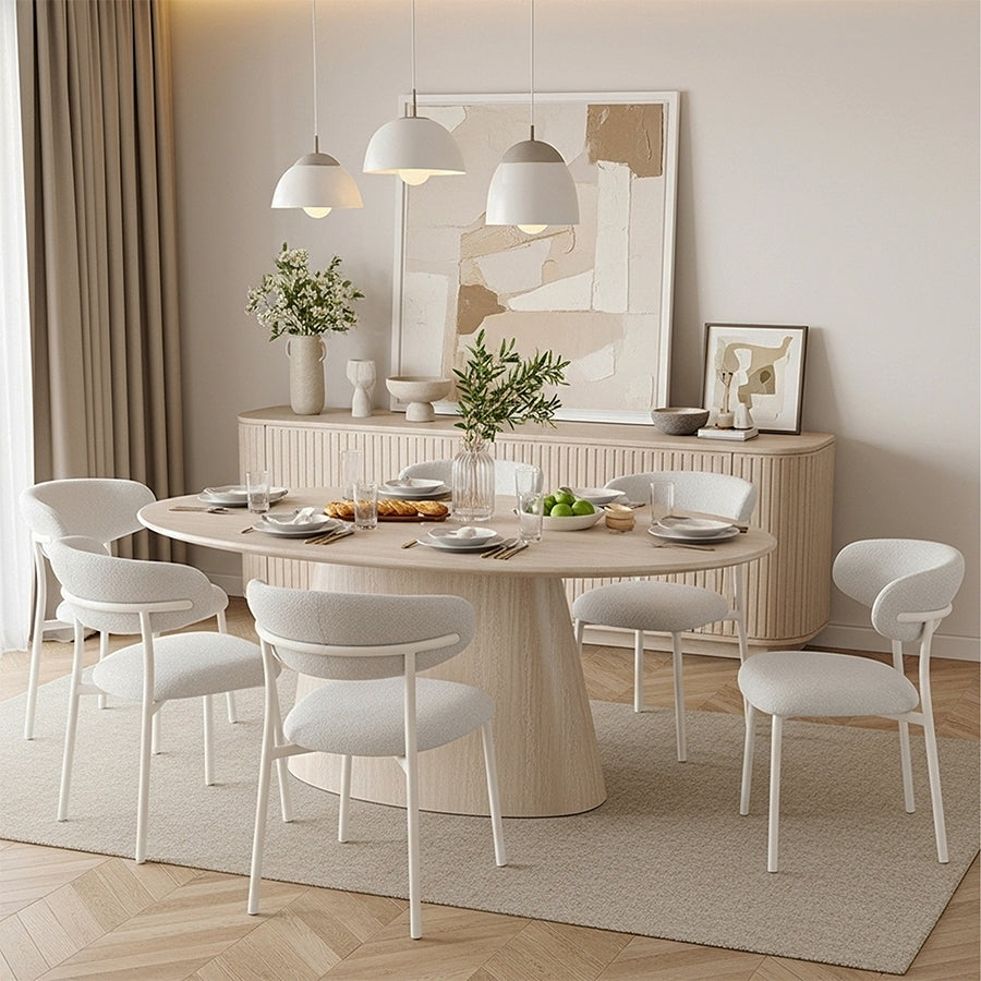 Nadeen 6 Seater Oval Dining Set