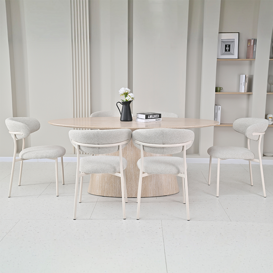 Nadeen 6 Seater Oval Dining Set