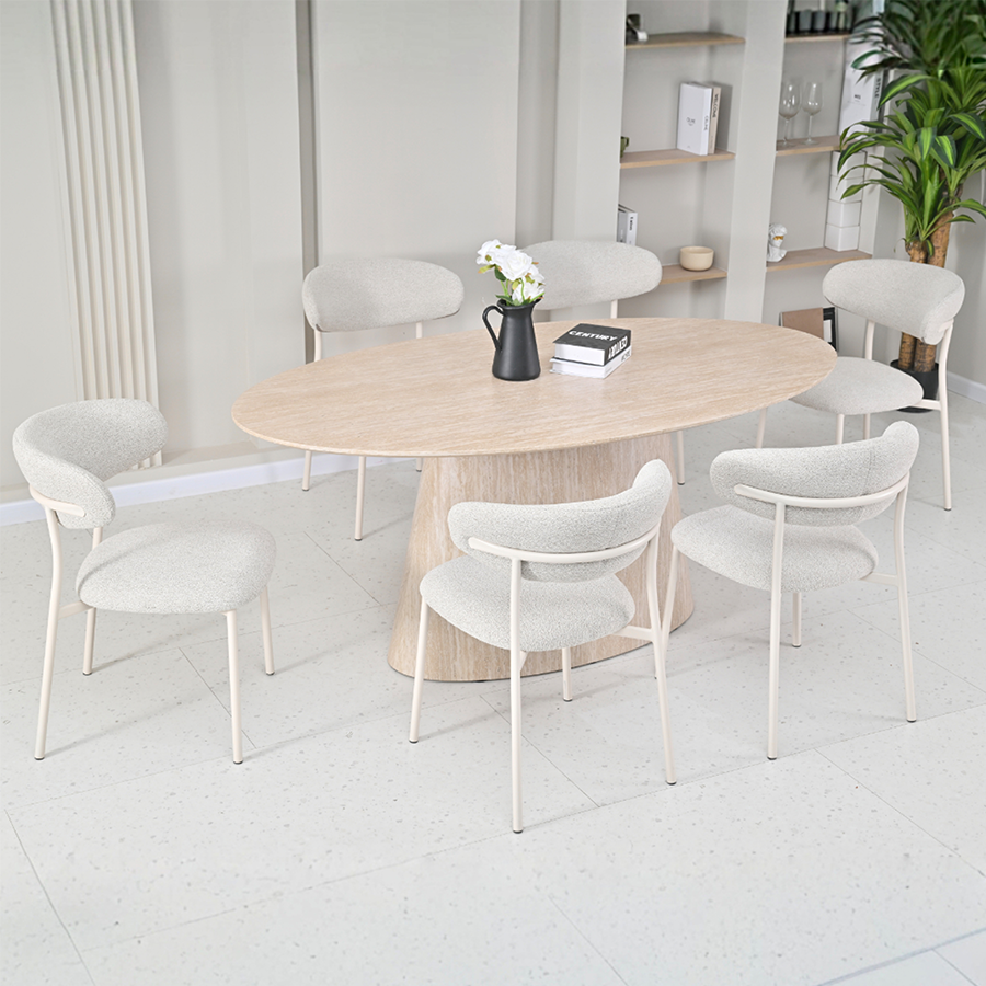 Nadeen 6 Seater Oval Dining Set
