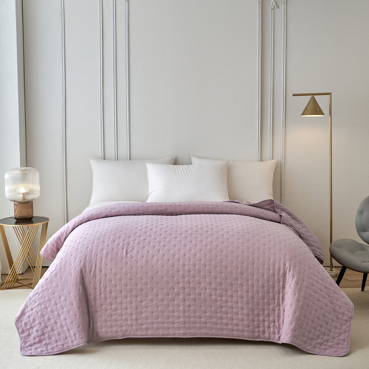 Holly Bedspread - Purple
