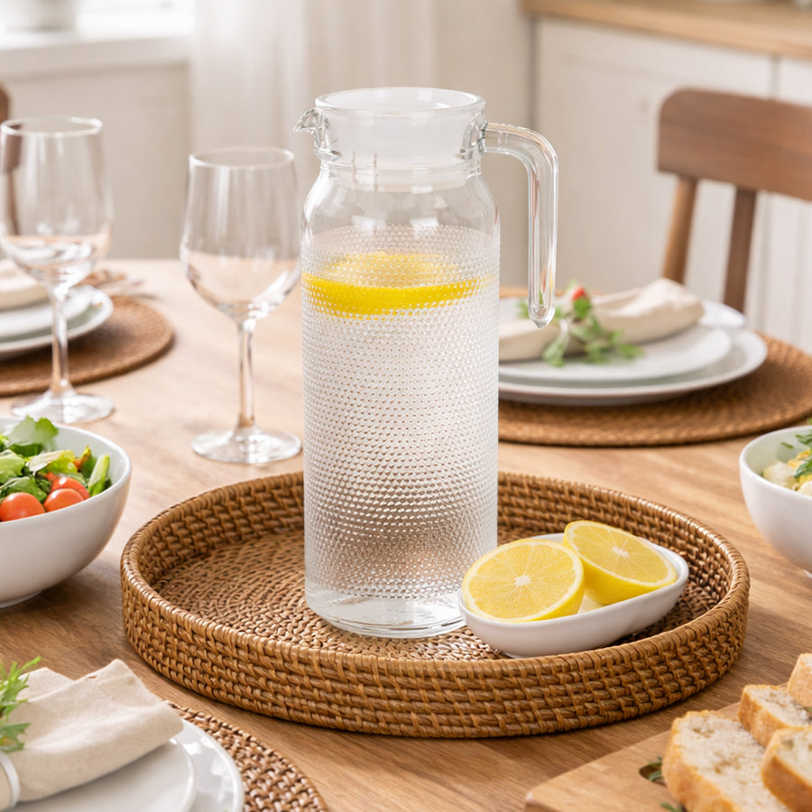 Frost Glass Pitcher with Lid - 34oz