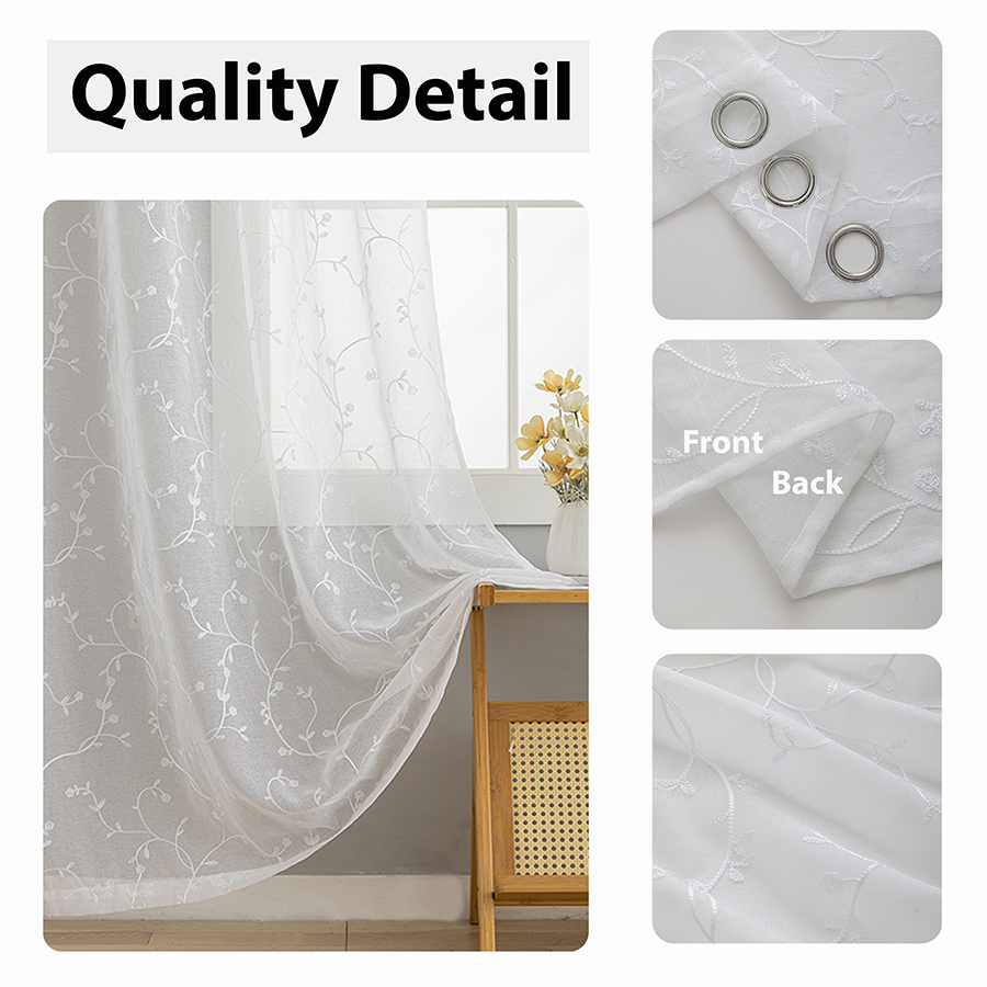 Berti Embroidered Sheer Curtain