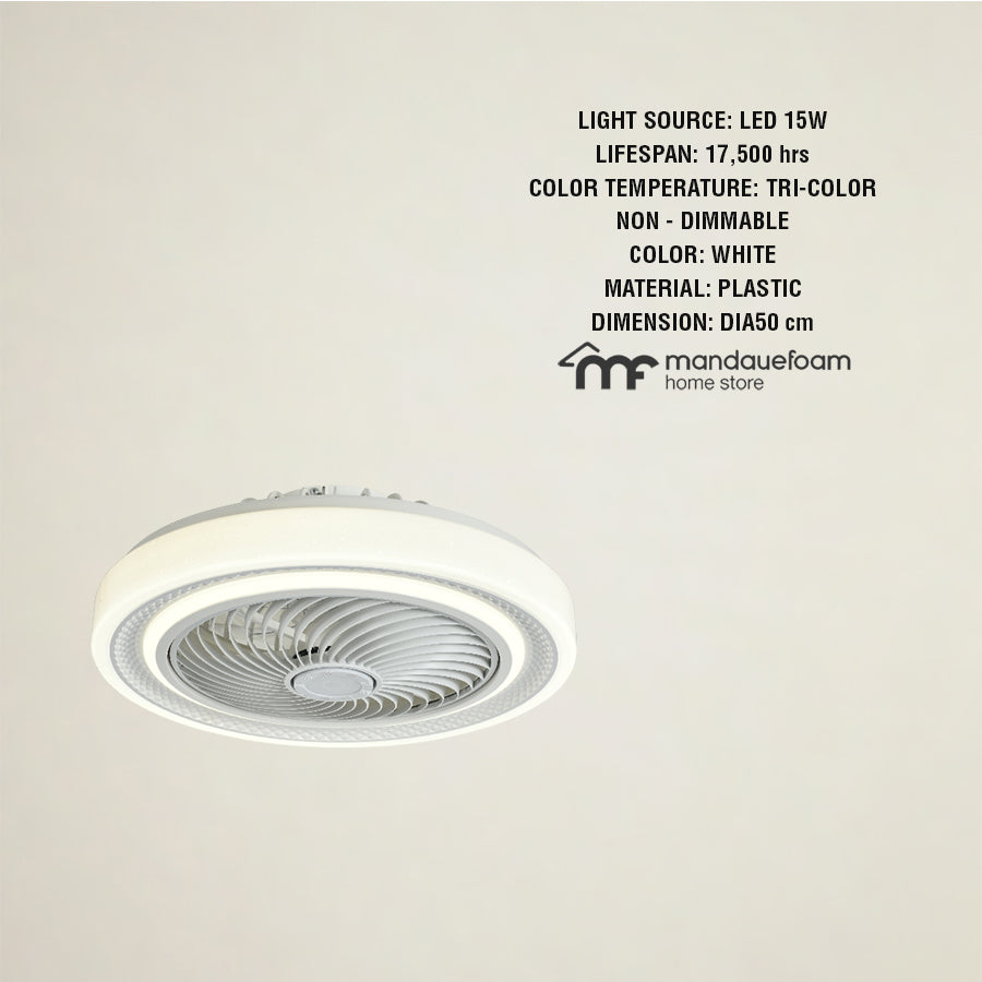 Miro Flushmount Ceiling Fan w/ Tricolor