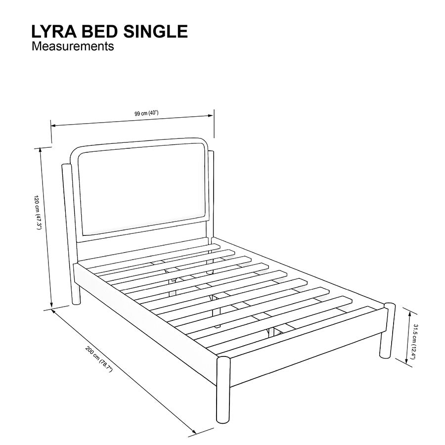 Lyra 36X75" Bed - Walnut