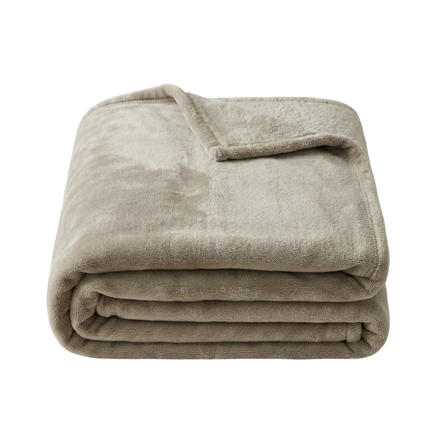 Roe Flannel Blanket Beige